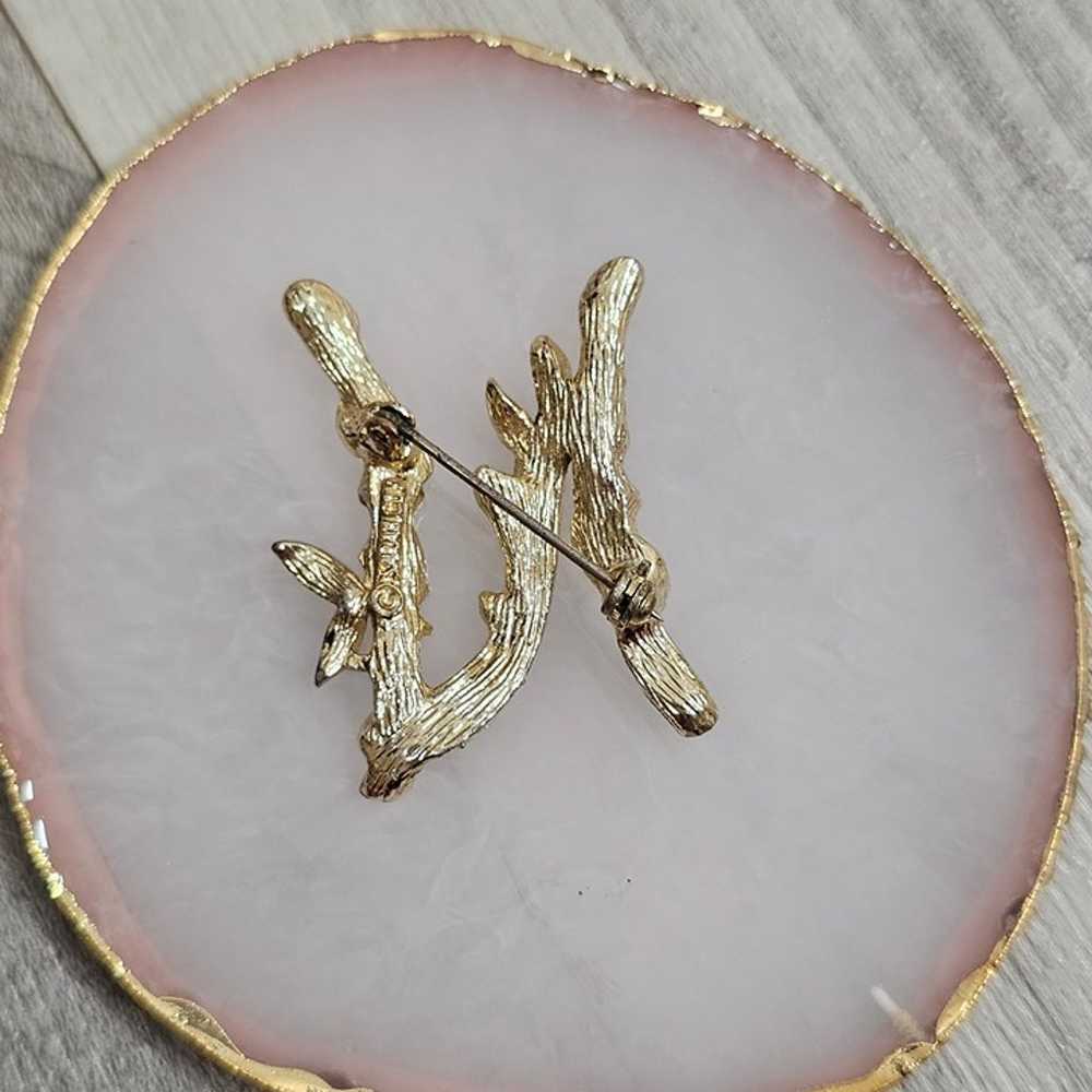 Vintage Sarah Coventry Initial N Pin Brooch Gold … - image 4