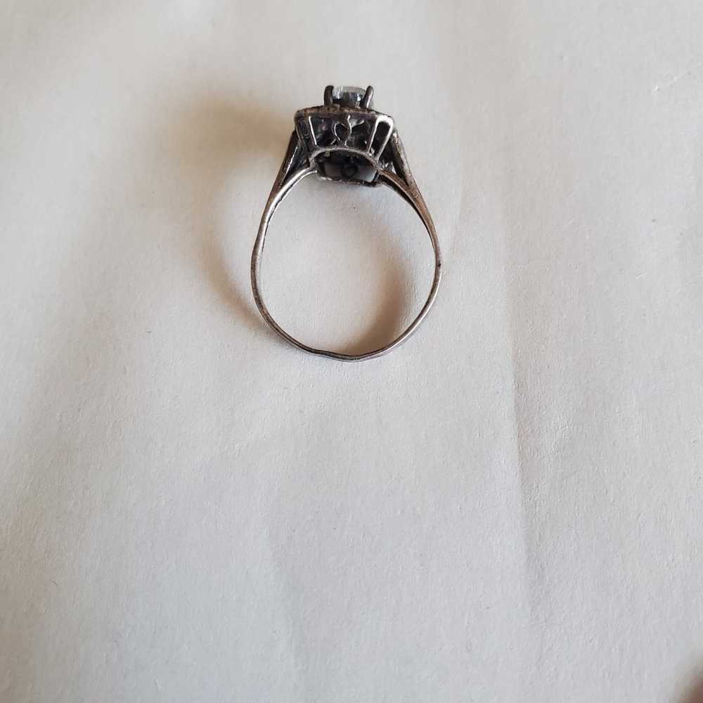 Vintage Silver Tone Faux Diamond Ring - image 8