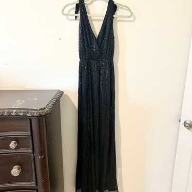 black sequin dress