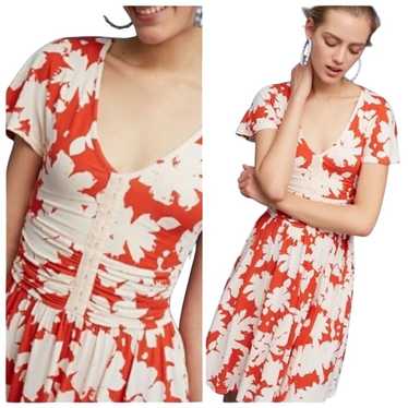 Anthropologie Maeve Summer Breeze Dress Midi Oran… - image 1