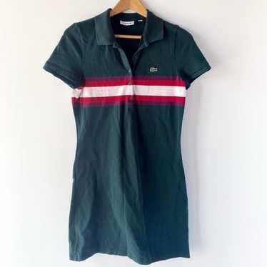 Lacoste Hunter Green Striped Polo Dress 40