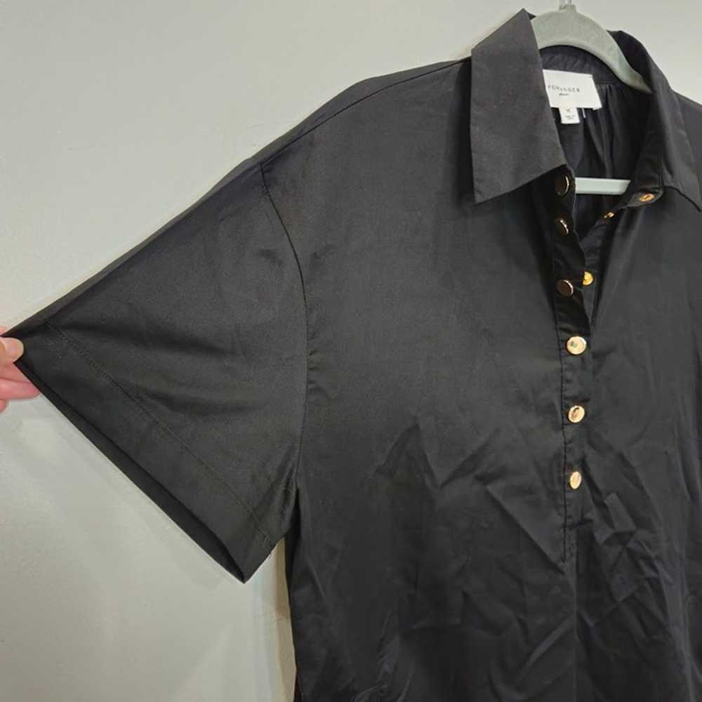 Pomander Black Short Sleeve Pocket Oversized 100%… - image 3