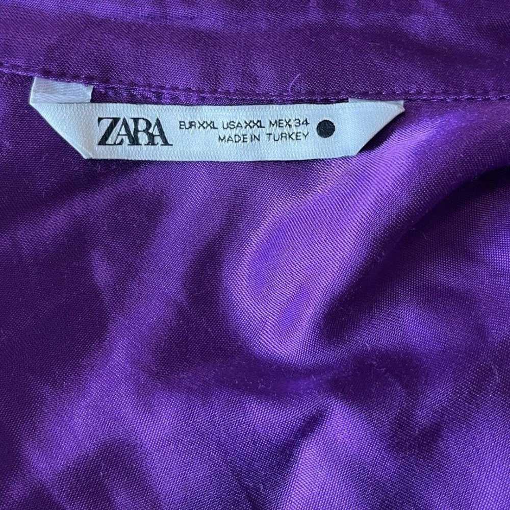 Zara purple satin effect wrap dress size XXL - image 11