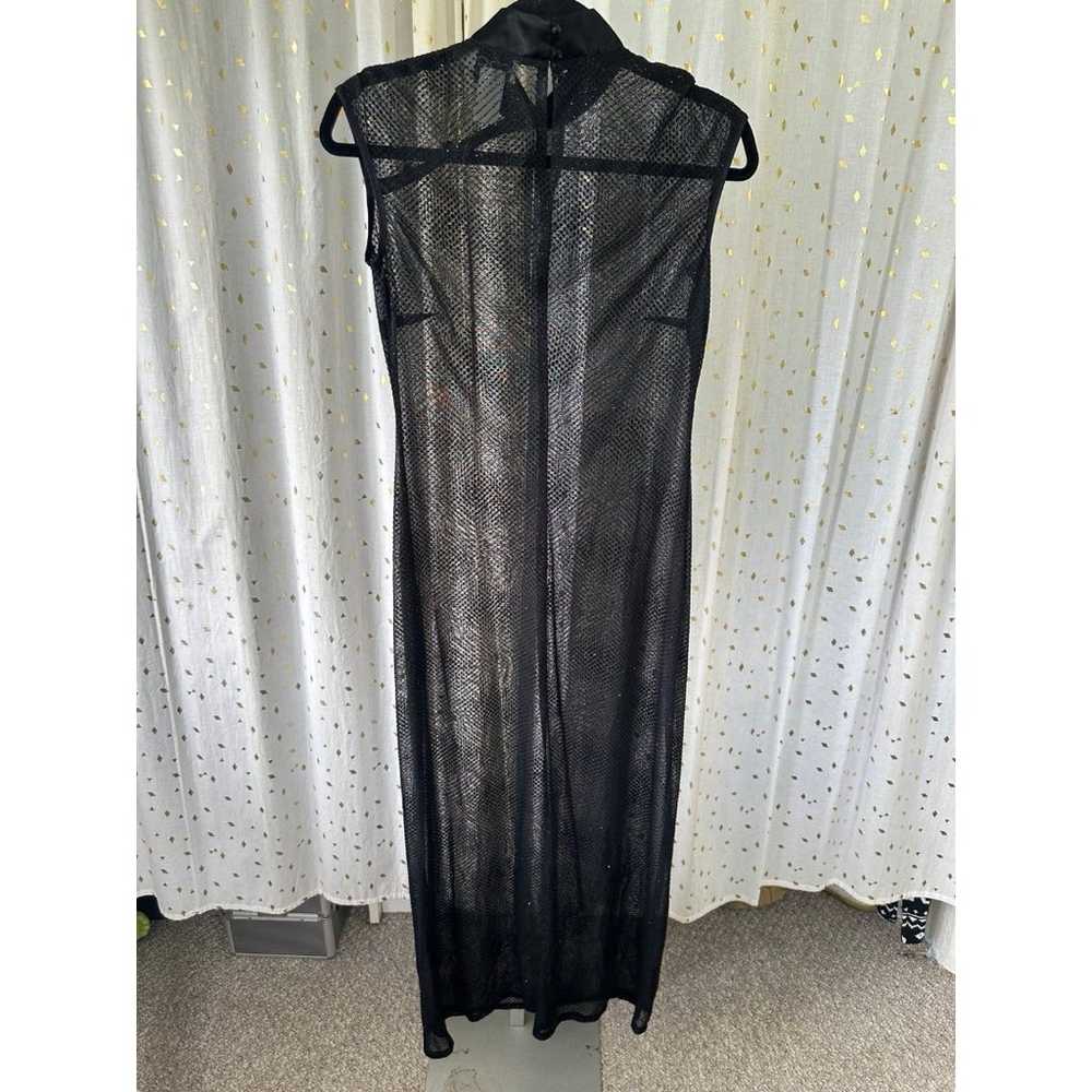 CDC Sheer Mesh Metallic Geometric Semi Evaded Got… - image 4