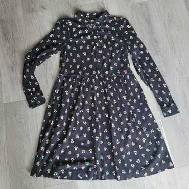 Boden Alma size 4 black floral print shirt dress c