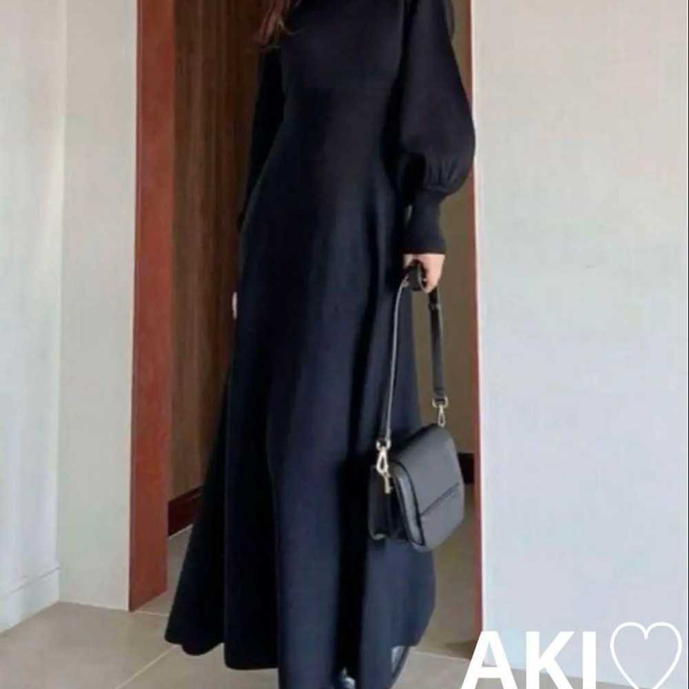 Rizexy Long Flared Knit Dress Black - image 2