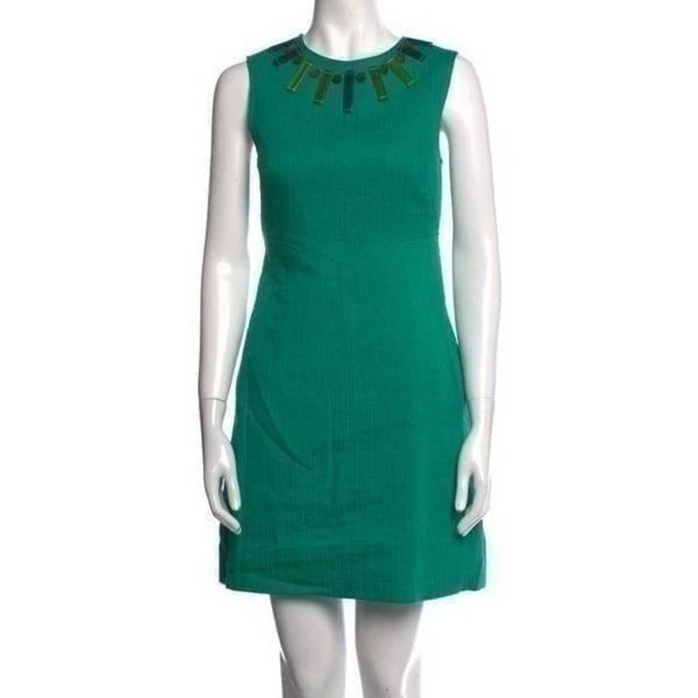 Vintage Milly of New York Green Beaded Sleeveless… - image 1