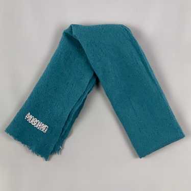 Moschino MOSCHINO Teal Textured Lana Wool Scarf - image 1