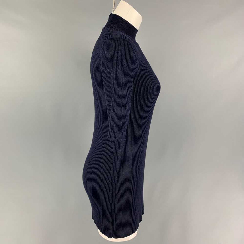 The Row THE ROW Size S Navy Silk Cotton Ribbed Sh… - image 2