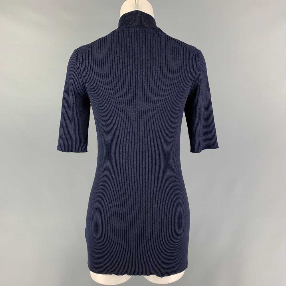 The Row THE ROW Size S Navy Silk Cotton Ribbed Sh… - image 3