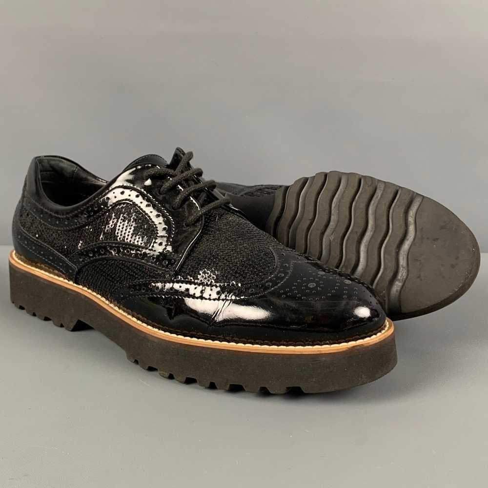 Hogan HOGAN Size 7.5 Black Perforated Patent Leat… - image 3