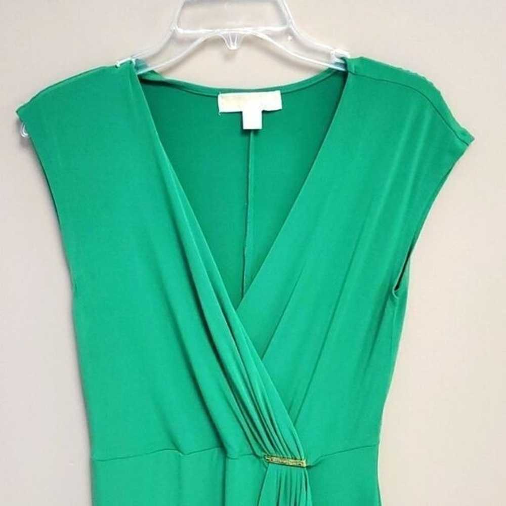 MICHAEL KORS Faux Wrap Green Dress - Size Medium - image 3