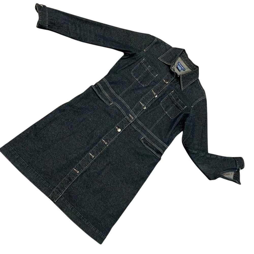 FACONNABLE Dark Denim Shirt Dress Medium - image 1