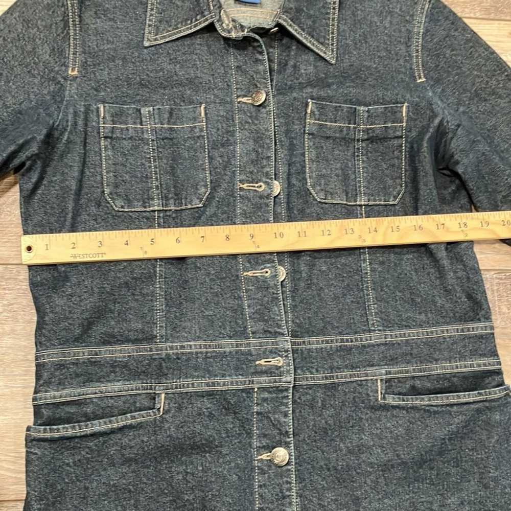 FACONNABLE Dark Denim Shirt Dress Medium - image 2