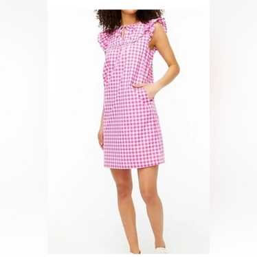 J. Crew Gingham flutter-sleeve mini dress