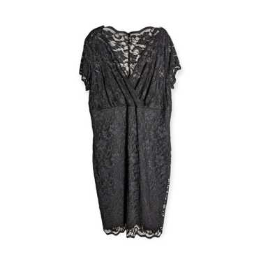 Marina Black Short Sleeve Lace Cocktail Dress Size