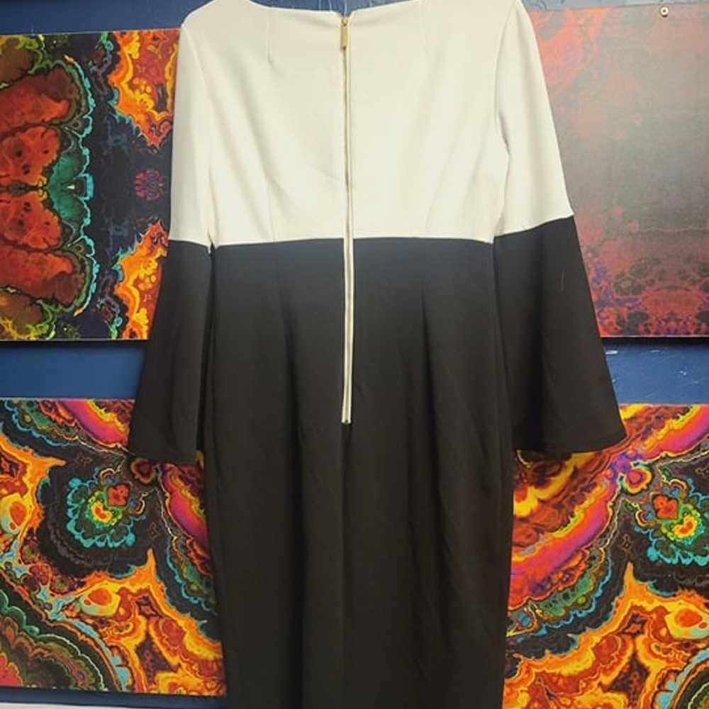 Calvin Klein ~ ¾ Bell Sleeve Dress ~ Size 6 ~ Cro… - image 2