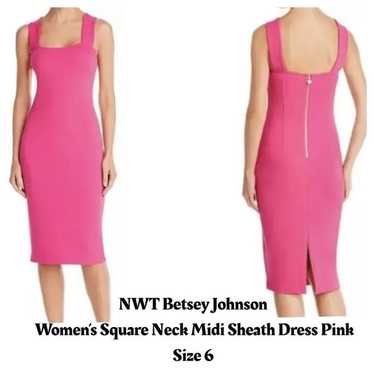 Betsey Johnson Women's Square Neck Midi Sheath Zi… - image 1