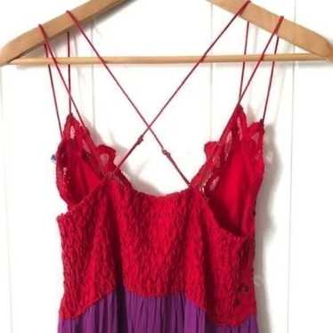 Free People Adella Lace Slip Dress in Lipstick pur