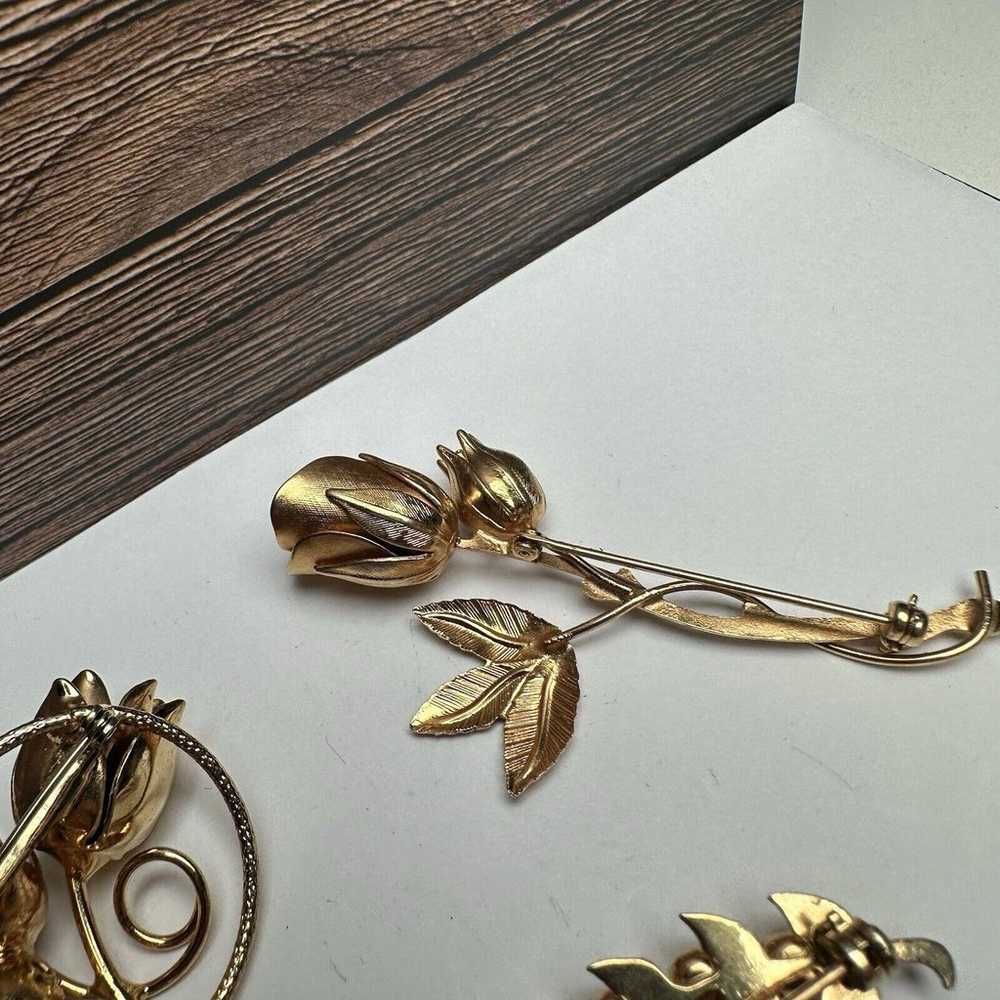 Flowers, Rose Stem, Faux Pearl Leaf Branch Gold T… - image 10