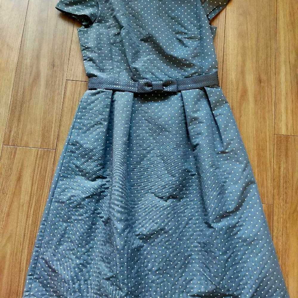 【TO BE CHIC】Embroidered 2-way Dot Dress Gray Size… - image 1