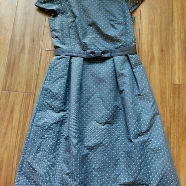 【TO BE CHIC】Embroidered 2-way Dot Dress Gray Size 