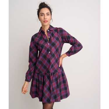 UNTUCKit Women's Plaid Shirt Dress Medium Knee Len