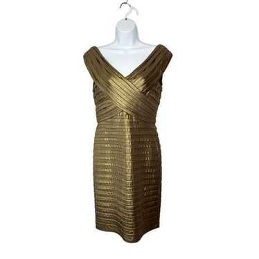 Cache Womens 12 Vintage Y2K Metallic Gold Bodycon 