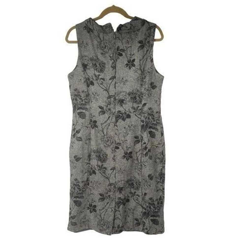 Talbots Gray Tones Rose Floral Wool Blend Sheath … - image 2