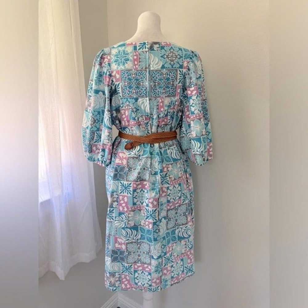 Vintage ‘70s Patchwork Print 3/4 Sleeve Dress - image 6