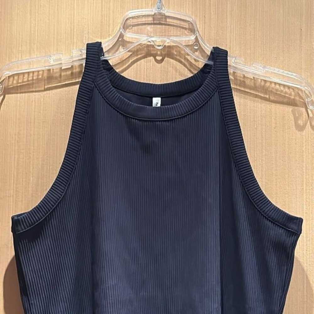 Paper Label Women's Navy High Neck Ribbed Tank an… - image 3