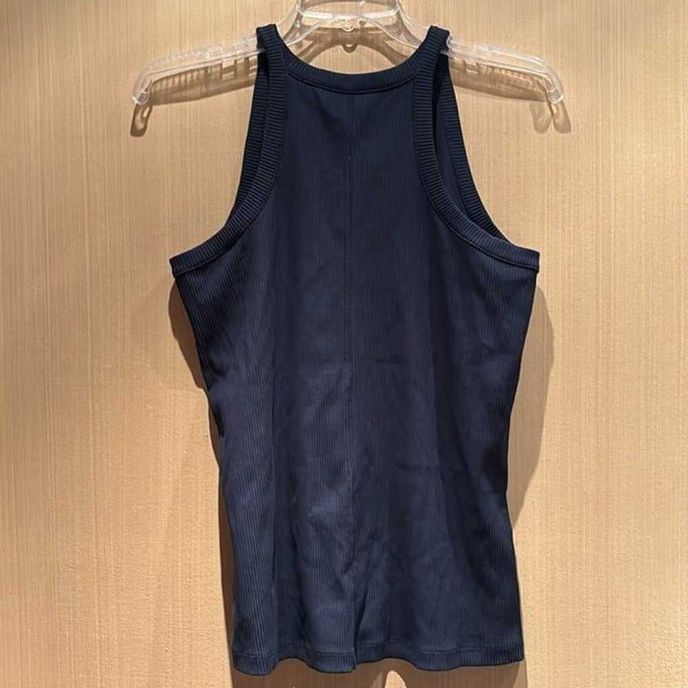 Paper Label Women's Navy High Neck Ribbed Tank an… - image 5