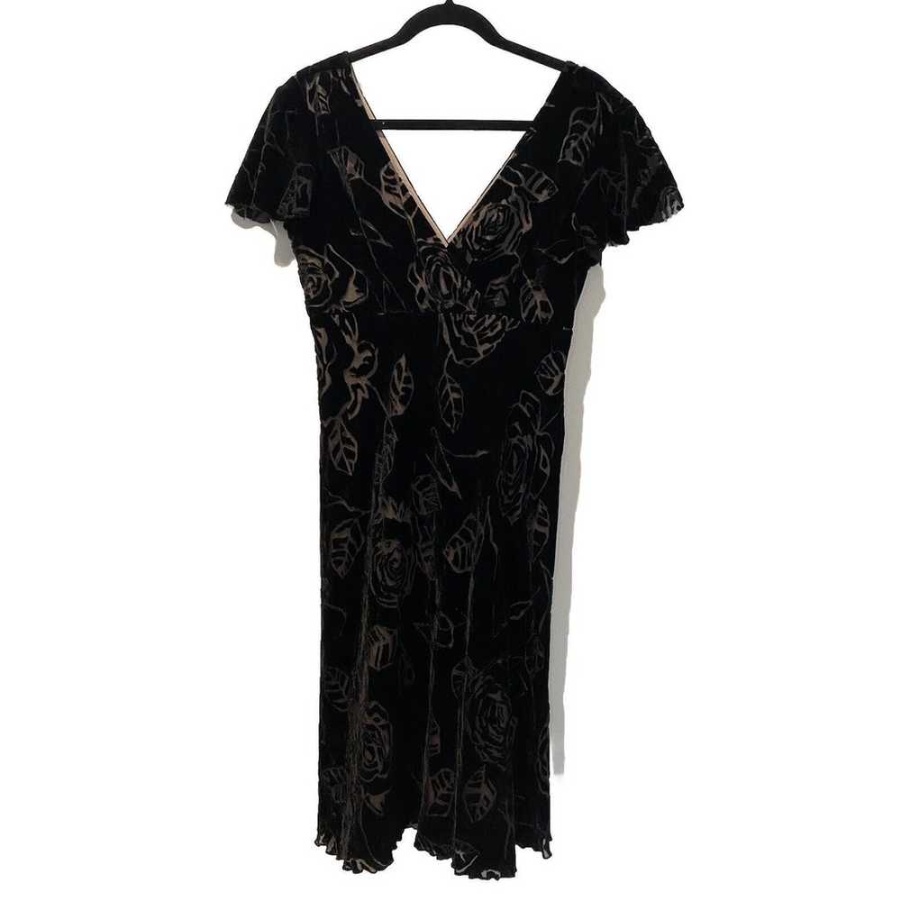 Vintage Robbie Bee Dress Women 6 Black Burned Vel… - image 1