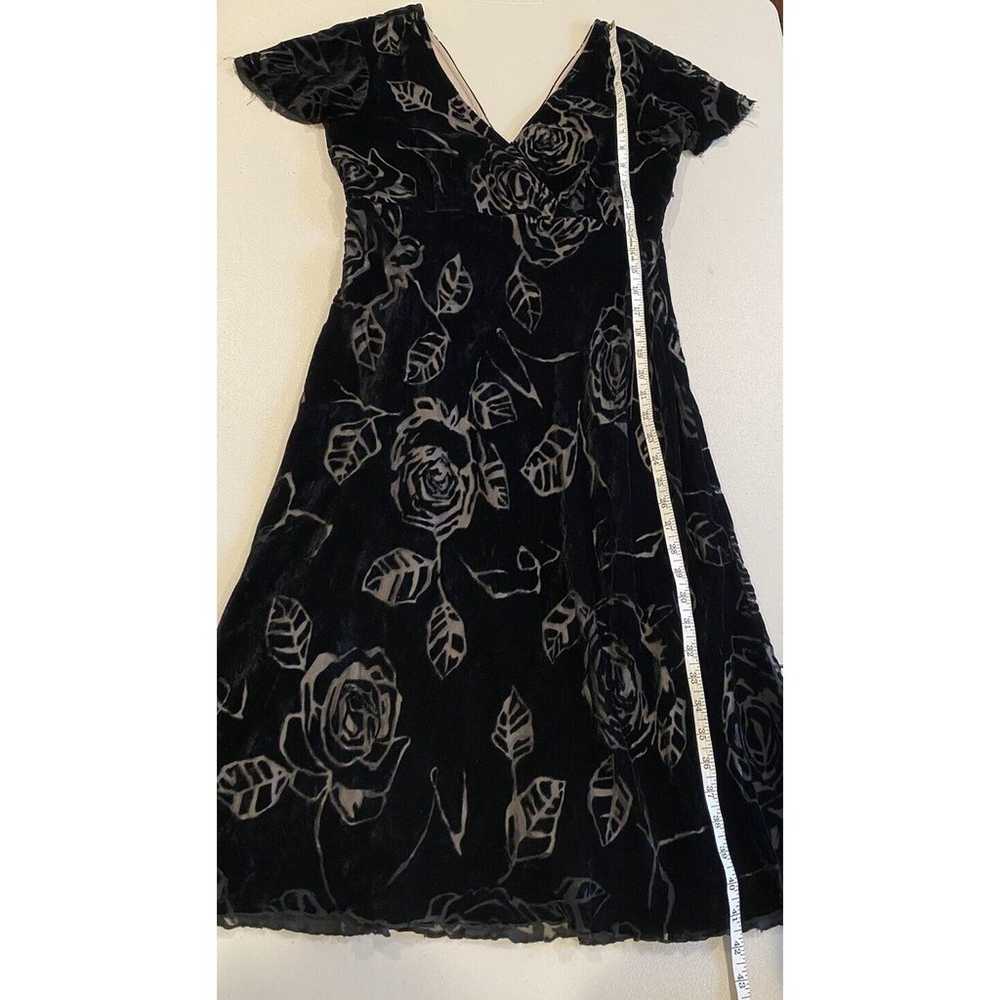 Vintage Robbie Bee Dress Women 6 Black Burned Vel… - image 5