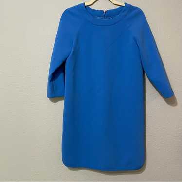 J Crew Collection Blue 3/4 Sleeve Mini Shift Dres… - image 1