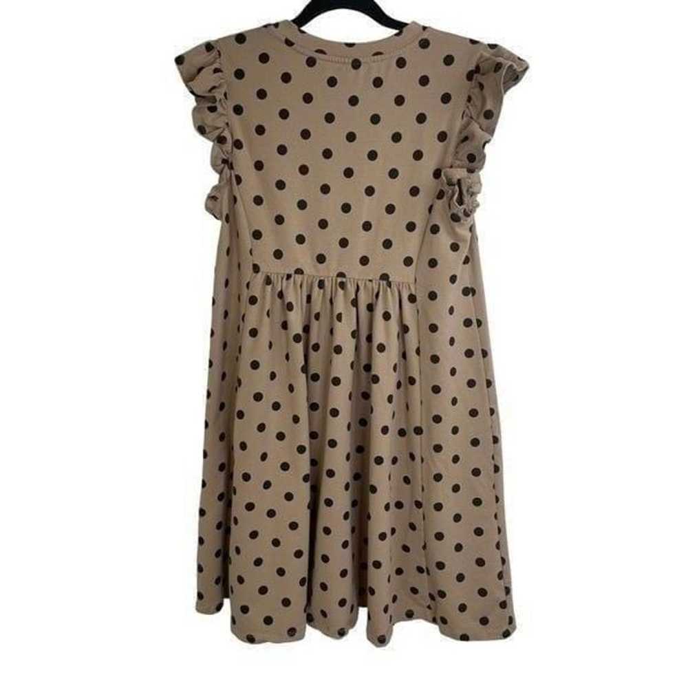 English Factory Brown Flutter Sleeve Dotted Babyd… - image 2