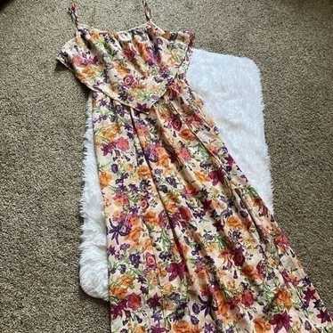 BCBGeneration Floral Double Front Slit Maxi Dress 