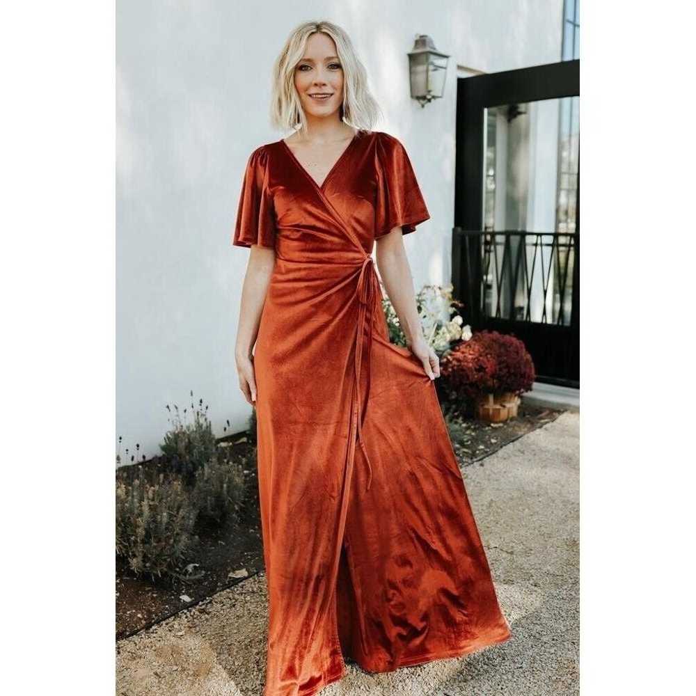 Baltic Born Meghan Copper Velvet Wrap Maxi Dress … - image 1