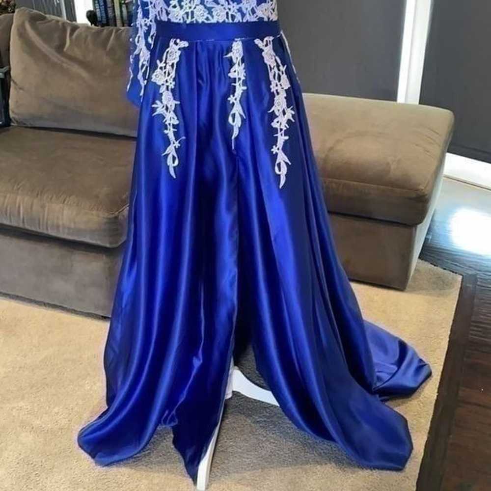 Women’s One Shoulder Full Length Blue Prom Party … - image 3