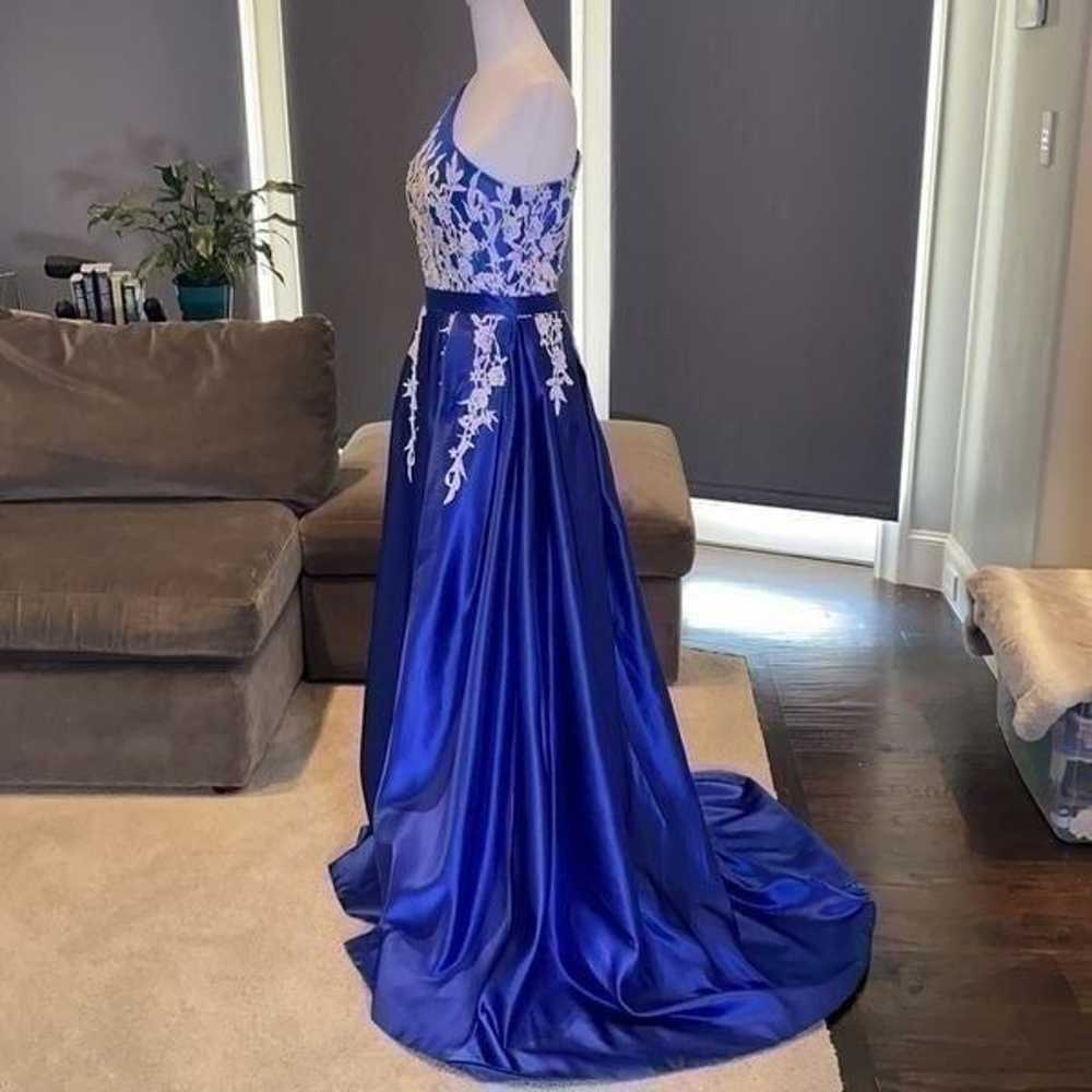 Women’s One Shoulder Full Length Blue Prom Party … - image 4