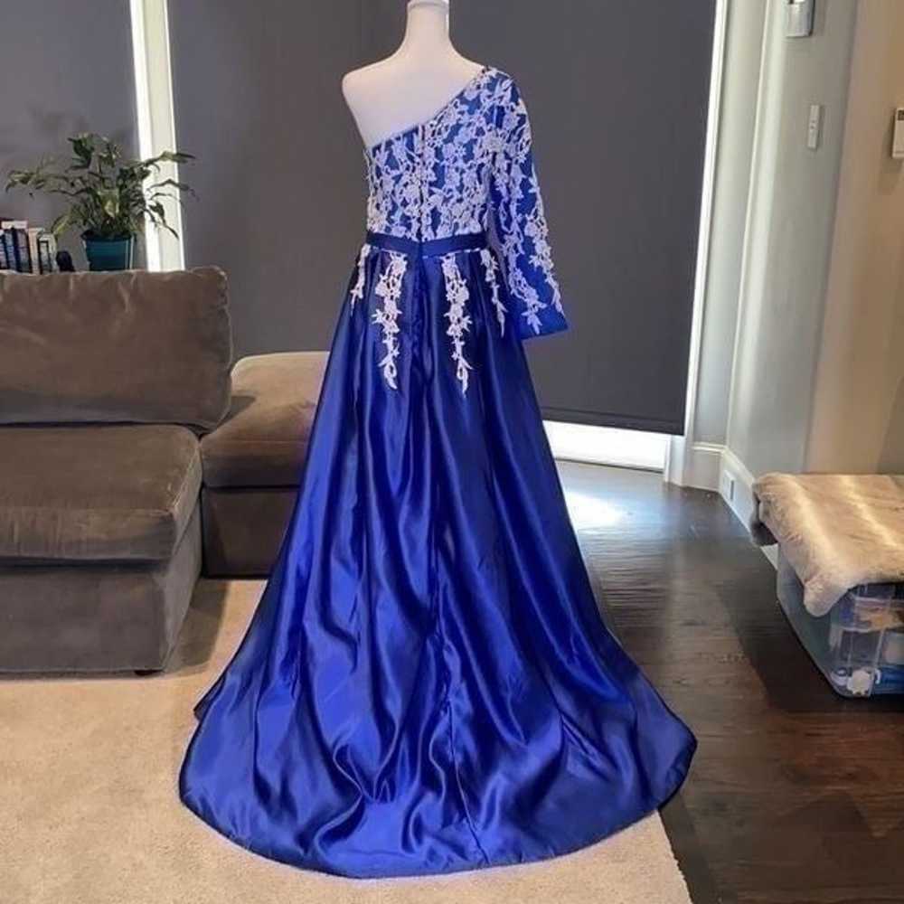 Women’s One Shoulder Full Length Blue Prom Party … - image 5