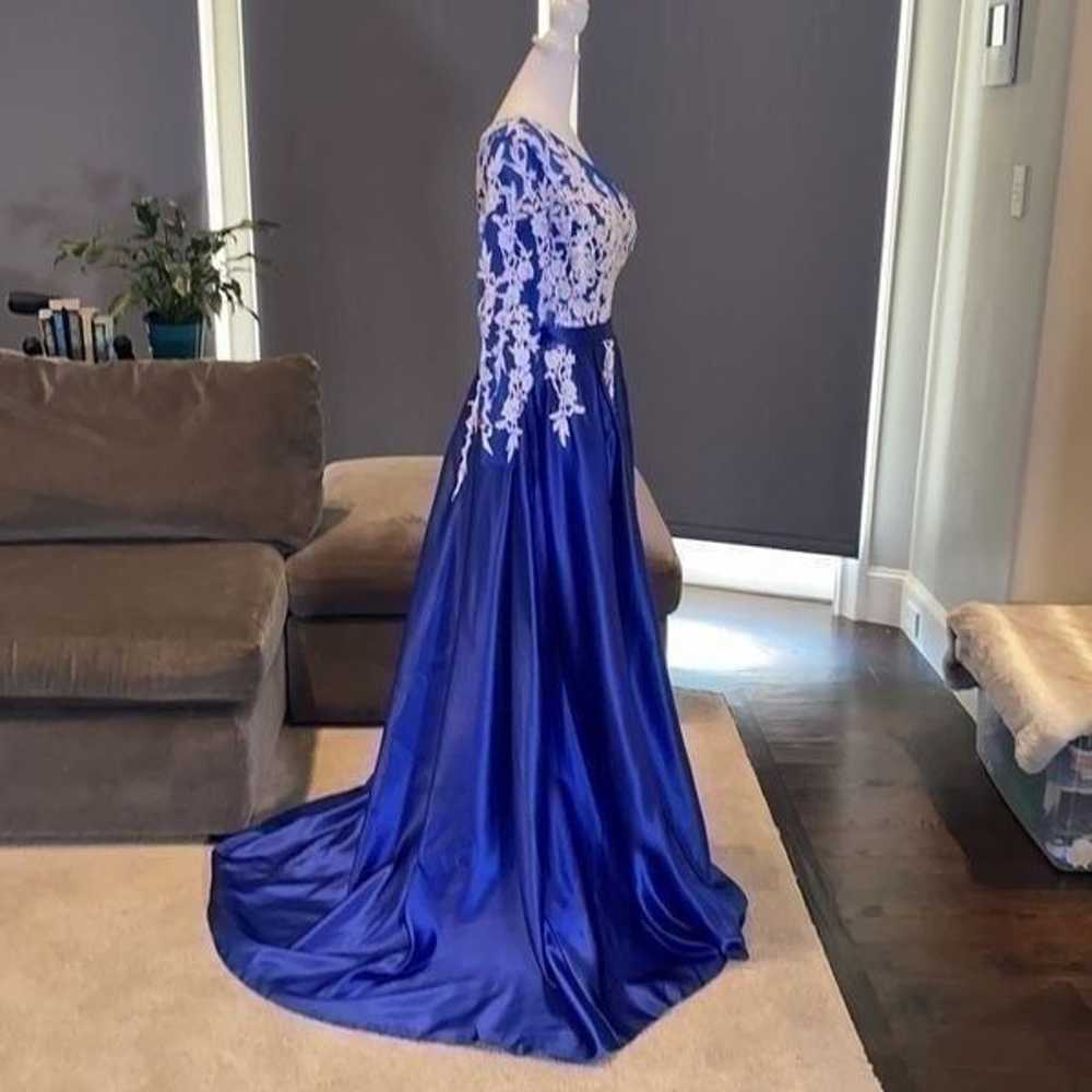 Women’s One Shoulder Full Length Blue Prom Party … - image 7