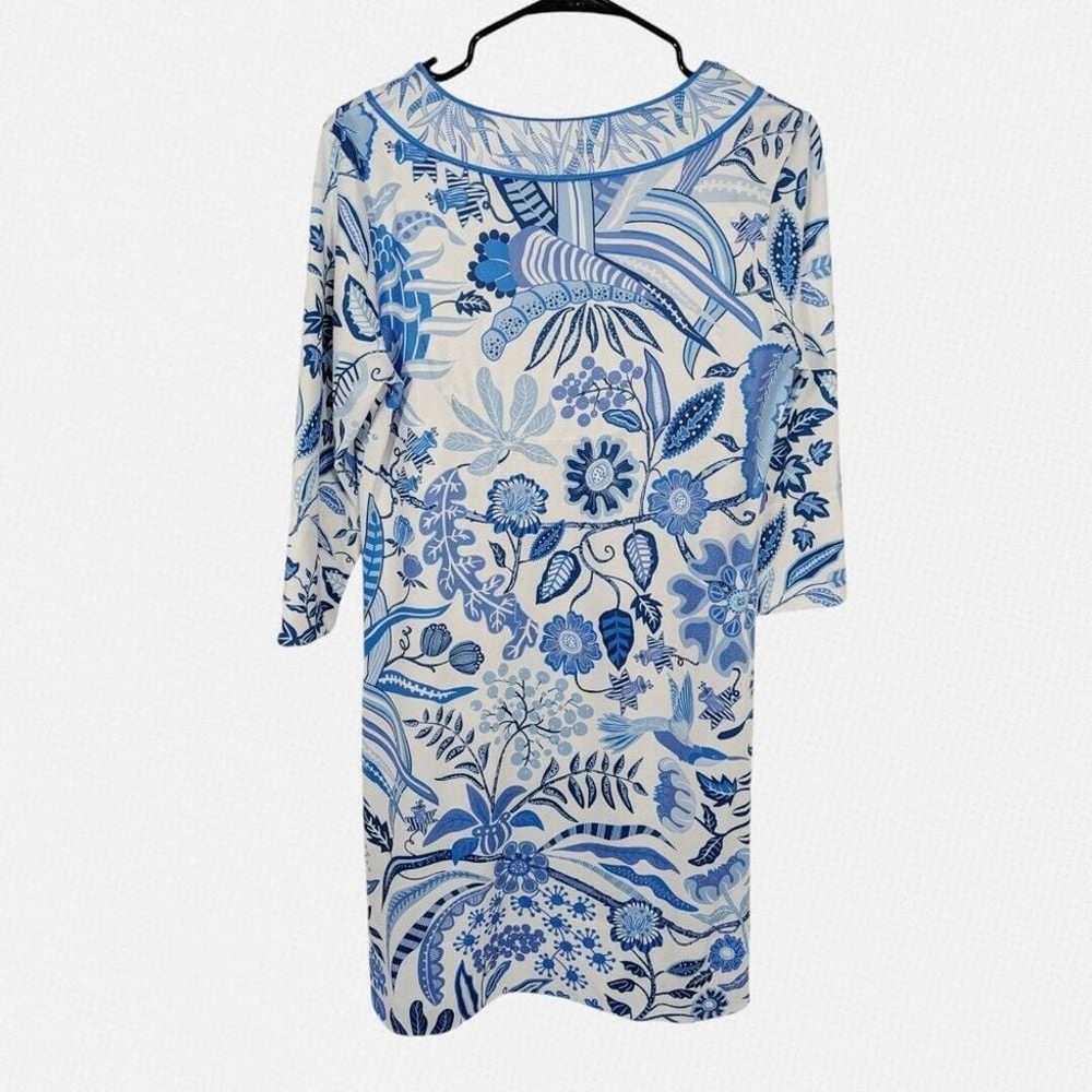 Gretchen Scott Dress S Blue White Floral Pattern … - image 2