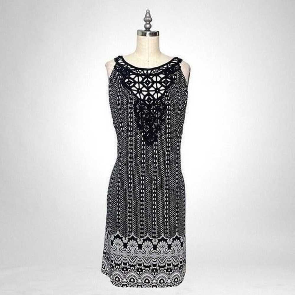 White House Black Market Crochet Neck Printed Kni… - image 3