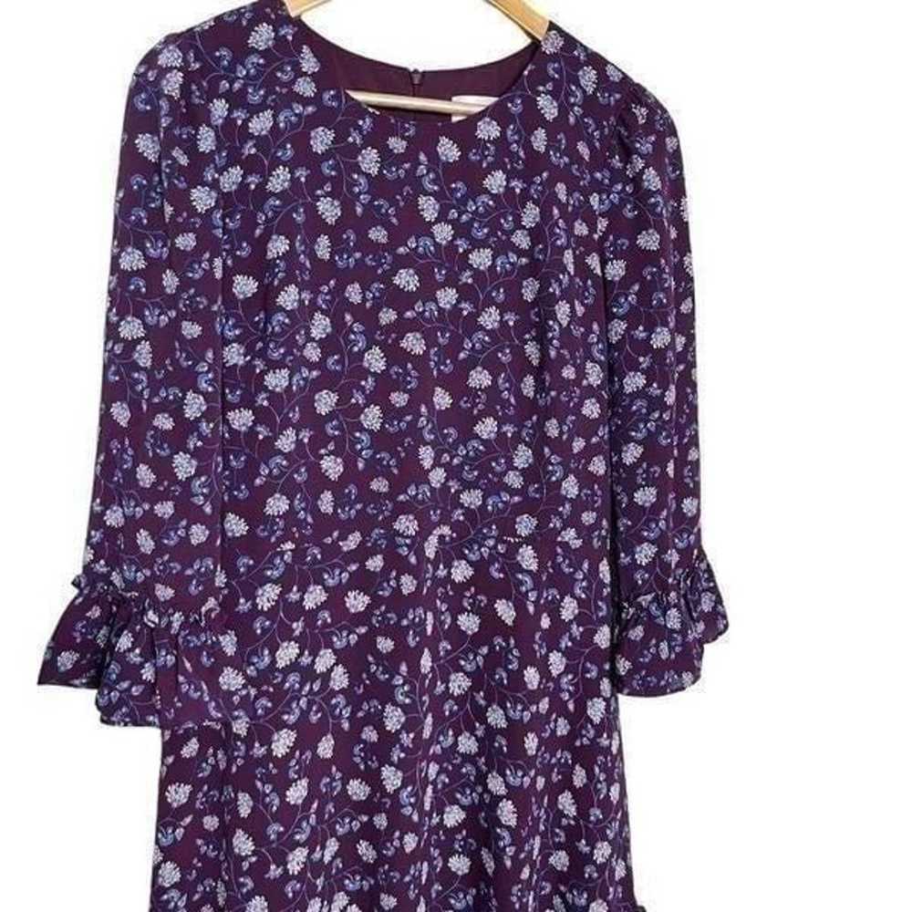 Eliza J Long Sleeve Floral & Ruffle Midi Dress Pu… - image 3