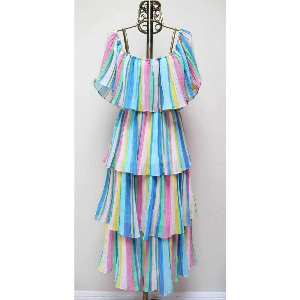 Lulus Rainbow Colorful Gala Ready Ruffle Striped … - image 4