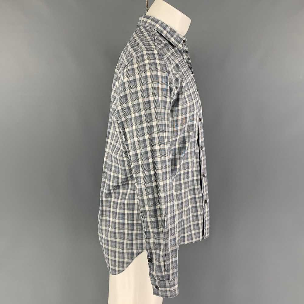 Theory THEORY Grey White Plaid Cotton Long Sleeve… - image 2