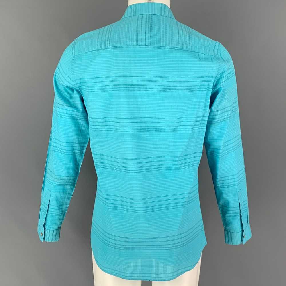 Calvin Klein CALVIN KLEIN Size M Aqua Grid Button… - image 3