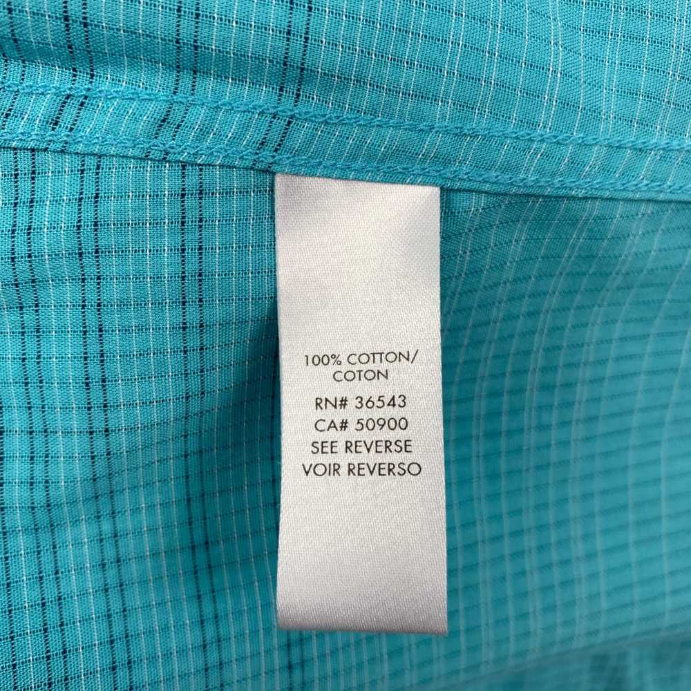 Calvin Klein CALVIN KLEIN Size M Aqua Grid Button… - image 4