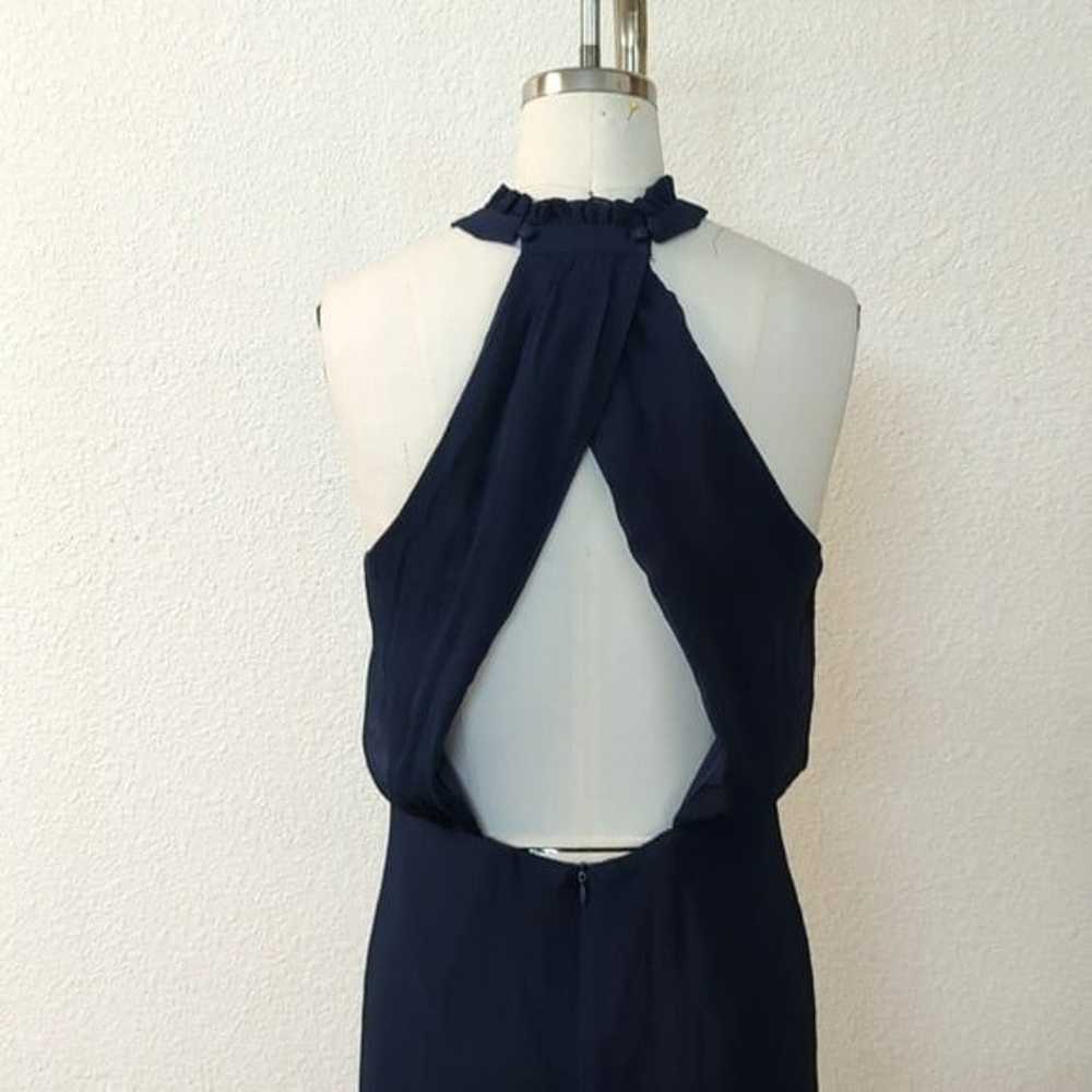 Lulus Halter Cutout Bast Chiffon Maxi Dress Navy … - image 4